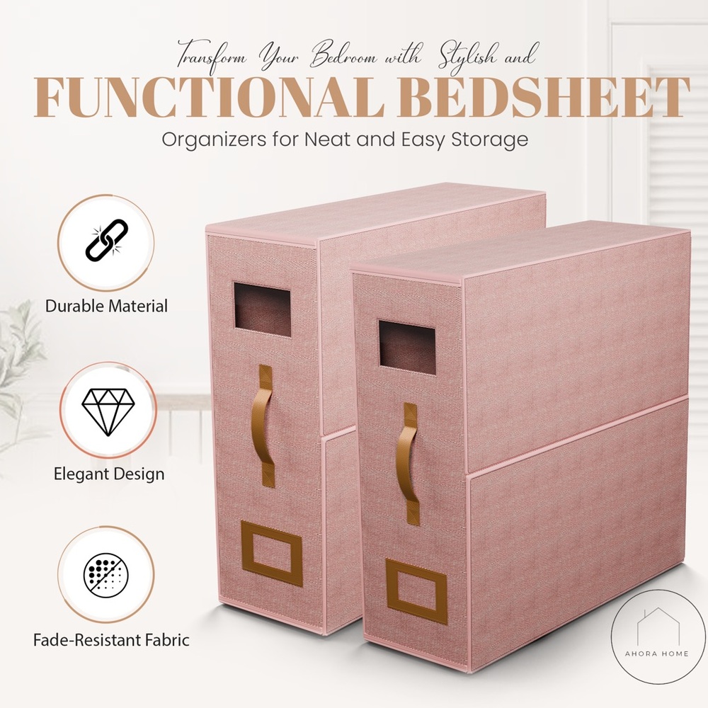 XL bedsheet organizer for all your liene.High quality material leather handle
